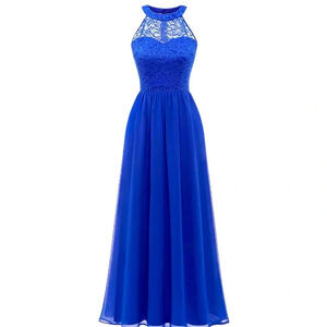 NWOT Women’s Maxi Lace Bodice High Neck Sleeveless Formal Maxi Dress